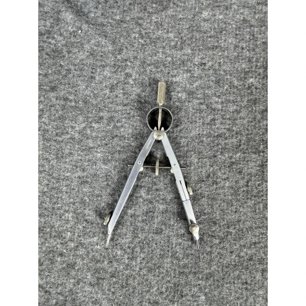 Vintage K+E Drafting Bow Compass Silver Metal W Germany Precision Tool